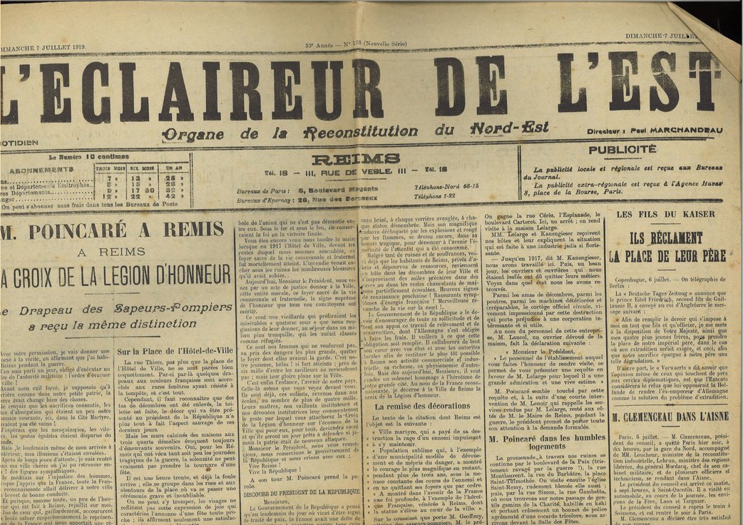 L’Éclaireur de l’Est, 7 juillet 1919