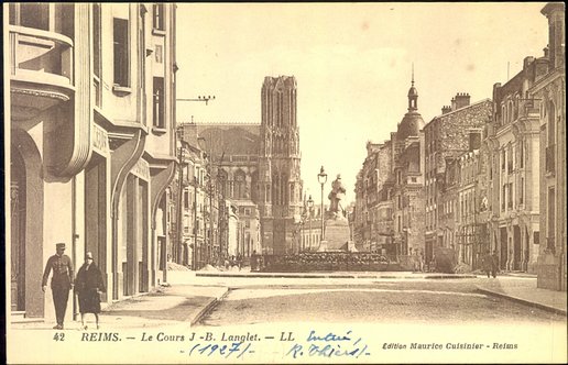 Carte postale « Reims. Le Cours J.B. Langlet »