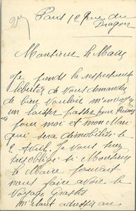 Lettre de madame Galand demandant au maire un laissez-passer et la prise en charge de son voyage pour revenir à Reims, 6 mars 1919 
