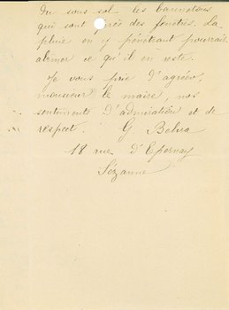 Lettre de G. Belva demandant au maire un laissez-passer pour revenir et reprendre sa boulangerie en partie intacte, 1er novembre 1918 