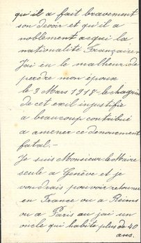Lettre de madame Hansen, restauratrice rue du Tambour ayant quitté Reims en 1914, expliquant au maire la situation de sa famille et leurs origines luxembourgeoises, 30 décembre 1918 