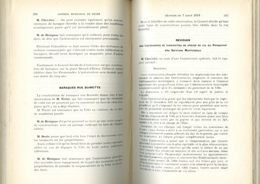 Délibération sur les baraques place Drouet d'Erlon.