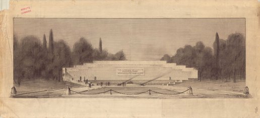 Projet du monument aux morts, vue de face, Max et Louis Sainsaulieu, 1924 