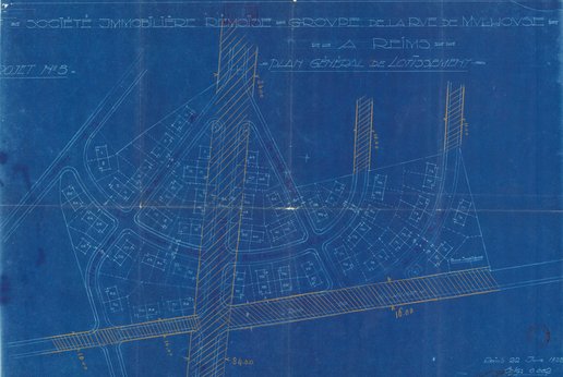 Plan général de lotissement de la cité-jardin de la rue de Mulhouse, Herbé et Deffaux, 22 juin 1923 