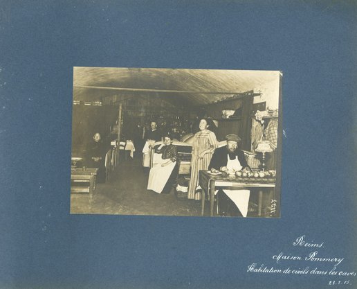 Maison Pommery : habitations civiles dans les caves, 29 août 1915