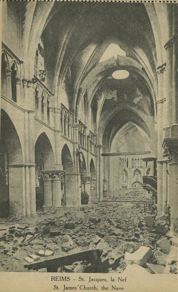 Carte postale, « Reims. St Jacques, la nef » 
