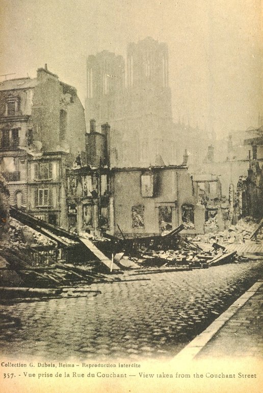 Maisons détruites en avril 1918