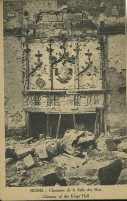 Carte postale, « Reims. Cheminée de la salle des rois » 