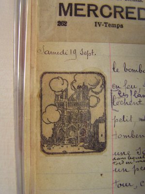 Vignette découpée par Alfred Wolff et collée dans son carnet 