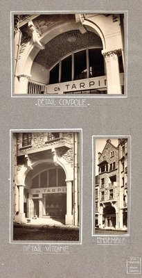 Façade et détails de l’immeuble au 12 rue de l’Etape, Edmond Herbé et Maurice Deffaux, 1926