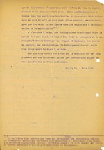 Note pour Emile Charbonneaux, maire de Reims, concernant la circulation des Chemins de fer de l’Est, 4 mars 1919 