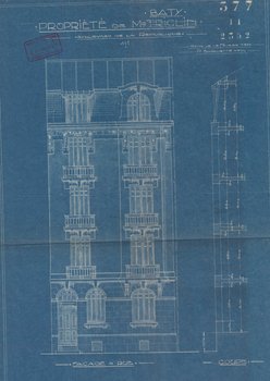 Plan façade du 111 boulevard de la République, Paul Bouchette, 1922 