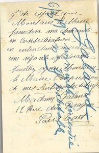 Lettre de madame Galand demandant au maire un laissez-passer et la prise en charge de son voyage pour revenir à Reims, 6 mars 1919 