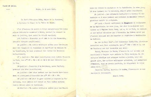 Rapport militaire au maire, 5 août 1918