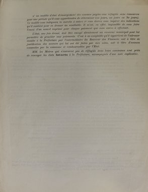 Circulaire préfectorale concernant l’assistance aux réfugiés sans ressource, 2 février 1916