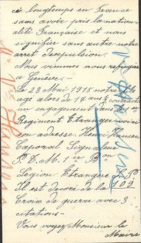 Lettre de madame Hansen, restauratrice rue du Tambour ayant quitté Reims en 1914, expliquant au maire la situation de sa famille et leurs origines luxembourgeoises, 30 décembre 1918 