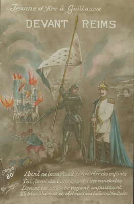Carte postale, « Jeanne d'Arc à Guillaume devant Reims » 