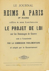 Le projet de loi sur les dommages de guerre » dans le journal Reims à Paris, 1919 