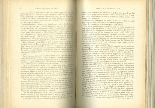 Allocution du maire lors de la première séance du conseil municipal depuis son retour à Reims, 9 novembre 1918 