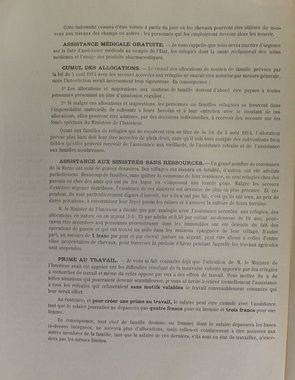 Circulaire préfectorale concernant l’assistance aux réfugiés sans ressource, 2 février 1916