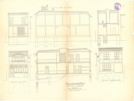 Plan réalisé par Ernerst Kalas de son habitation au 23 rue Gambetta, mai 1920 