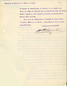 Lettre de la Compagnie des tramways de Reims interpellant le maire sur la pénurie de charbon, 21 novembre 1919 
