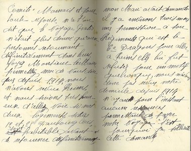 Lettre de madame Galand demandant au maire un laissez-passer et la prise en charge de son voyage pour revenir à Reims, 6 mars 1919 
