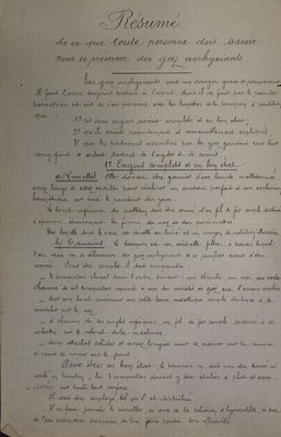« Résumé de ce que toute personne doit savoir pour se préserver des gaz asphyxiants » 