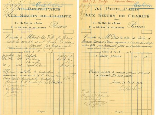 Premières factures du grand magasin « Au Petit Paris », 1923 