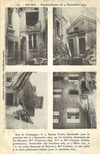 Carte postale « Bombardement du 4 septembre 1914 » 