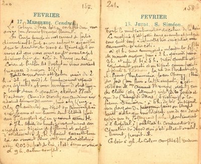 Carnet de César Risbourg, pages des 17 et 18 février 1915 