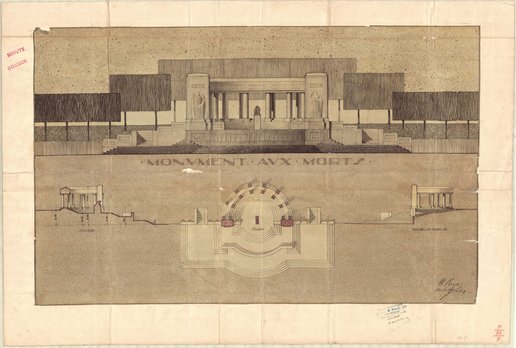 Projet du monument aux morts, vue de face, Henri Royer, 23 décembre 1924 