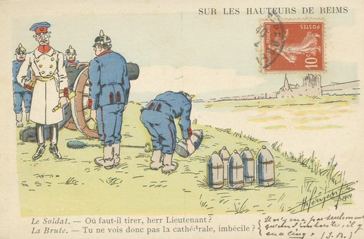 Carte postale "Sur les hauteurs de Reims", 1914