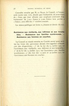 Délibération du 10 octobre 1917 sur les indemnités de nourriture 