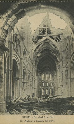 Carte postale, « Reims. Saint-André, la nef » 