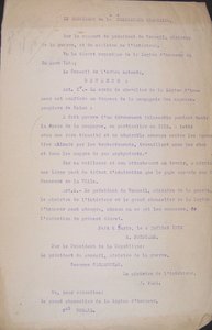 Décret conférent la croix de chevalier de la Légion d’honneur au drapeau de la compagnie de sapeurs-pompiers de Reims, 4 juillet 1919 