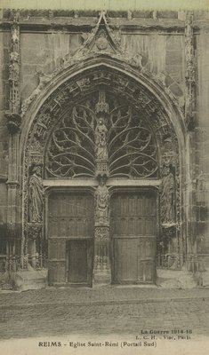 Carte postale, « La Guerre 1914-1918. Reims sous les obus » 