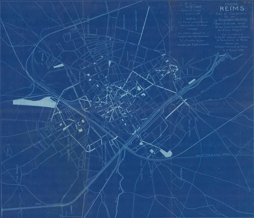 Reims, plan de coordination fait par La Renaissance des Cités. N° 20 », adopté par le conseil municipal le 5 février 1920 