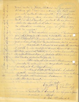 Lettre des réfugiés rémois à Elbeuf adressée au maire afin de connaitre les modalités de retour, 23 octobre 1918 