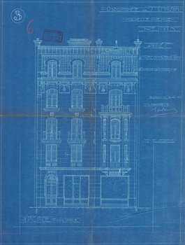 Plan façade du 4 cours Langlet, Émile Dufay-Lamy, 1922