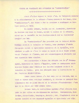 Présentation des appareils de « verdunisation », méthode d’assainissement des eaux, 1928