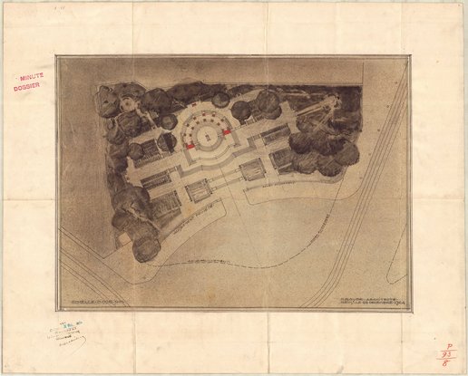 Projet du monument aux morts, plan, Henri Royer, 23 décembre 1924 