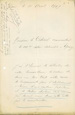Demandes de madame Jeanne Lafarge adressée au colonel commandant la 212e section automobile à Epernay pour l’obtention de baraquement pour l’établissement d’une cantine populaire et de dortoirs pour les ouvriers, 10 avril 1919 
