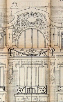 Plans coupe, façade et détail du 22 rue de Thillois, Émile Fanjat, 1923 