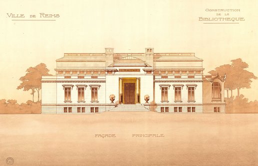 Façade de la bibliothèque Carnegie, Max Sainsaulieu, 1923 