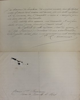 Lettre de Mme Borrionne, proposant d’accueillir une femme pour travailler dans son haras à Joinville-Le-Pont 