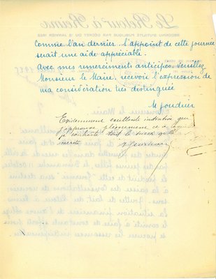 Courrier du Retour à Reims relatif à l’organisation d’une quête au profit de son œuvre, 18 août 1925 